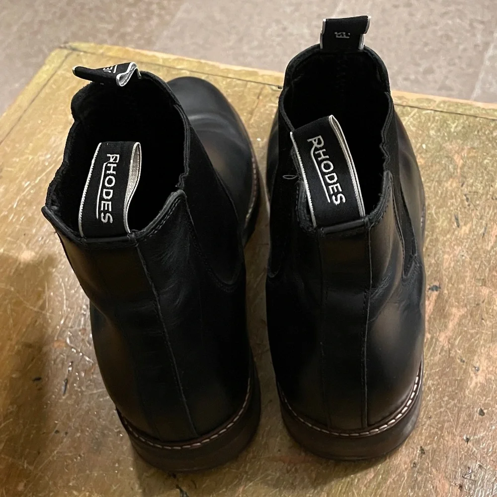 RHODE Men's  Black Leather Boots - Picture 3 of 3